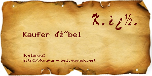 Kaufer Ábel névjegykártya
