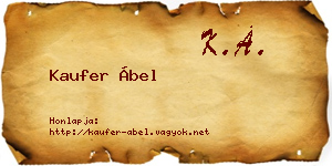 Kaufer Ábel névjegykártya